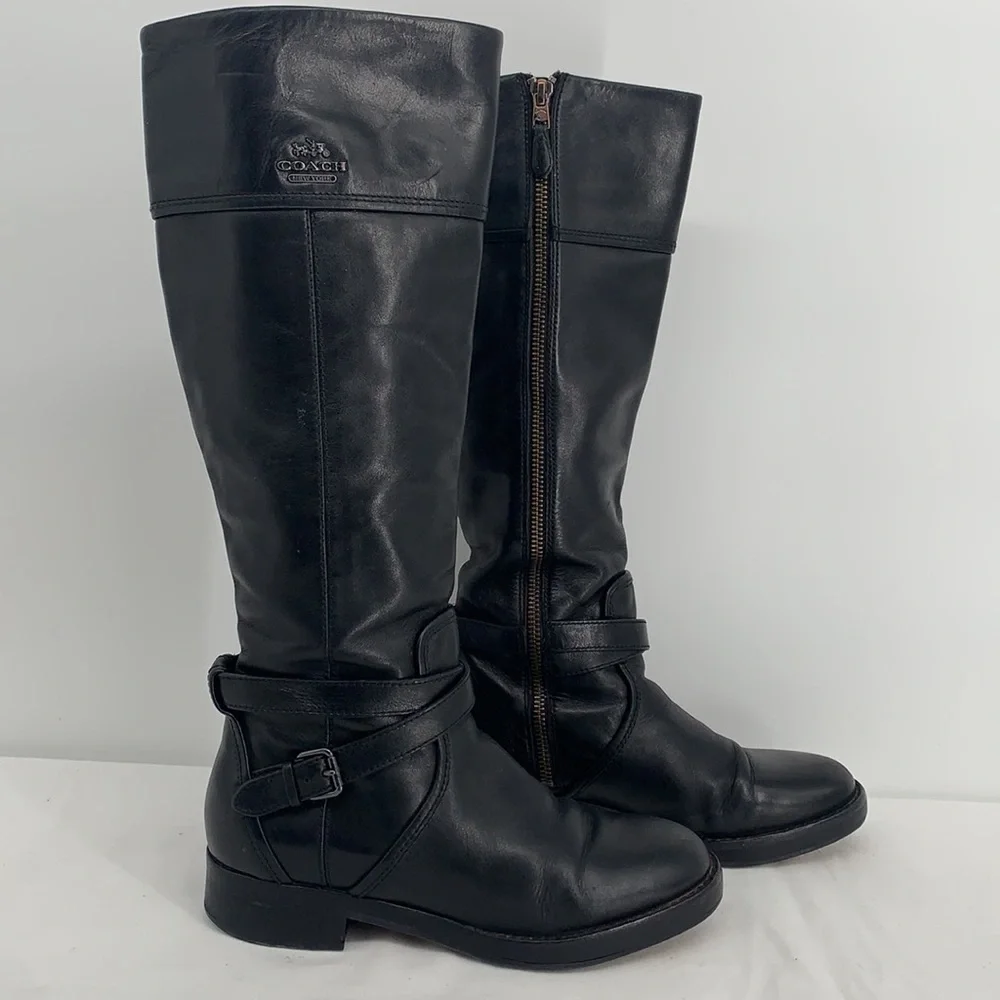 Coach Black Leather ELM BOOT Sz5 - Picture 7 of 16
